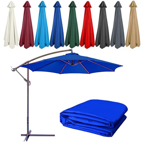 GAZOGJ Replacement Canopy for Offset Umbrella Uvresistant Awning Fabric Tearresistant Patio Umbrella Cover Outdoor Shade Canopy Red Suitable for Garden Beach and Patio.,Blue-8ribs 9ft/2.7M