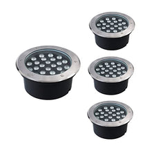 SHOWERRING 4 Pack Outdoor Landscape Light Underground Round Landscape Lamp AC85-265V IP65 Waterproof Recessed In Ground Light for Home Driveway Step Pathway Patio Lawn Embedded Buried Lights