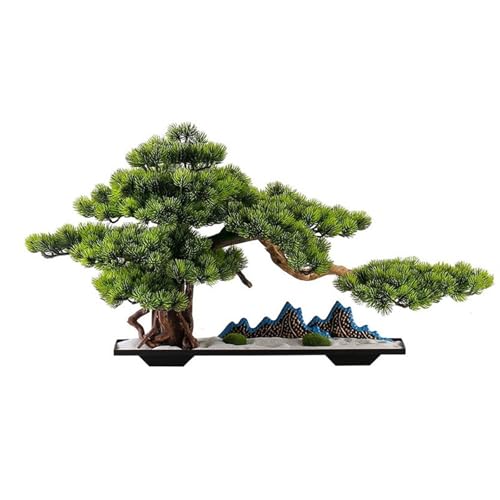 YXIANG56Q Fake Plants Zen Ornaments Simulation Tree Bonsai Entryway Living Room Fake Pine Tree Indoor Green Plants Decorative Landscaping Bonsai Tree
