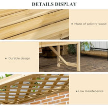 Garden Arbor Arch with Bench for Garden, Backyard, Park, Lawn, Outdoor 3 Seat Wooden Bench with 2-in-1 Design and Two Trellises & Pergola Top for Growing Flowers, Plants