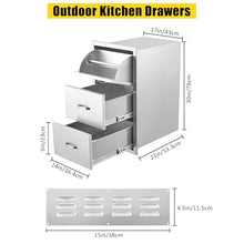 Pisumsativum Stainless Steel Outdoor Kitchen Drawers – Waterproof Built-in BBQ Storage with Removable Dividers for Grilling Tools & Accessories – Compatible with Grill Islands & Outdoor Kitchens