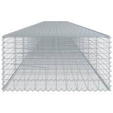 LKJVFCPW Large Gabion Basket for Landscaping, Galvanized Iron Garden Retaining Wall Cage, Sturdy Metal Mesh Container for Stone Filling, Outdoor Garden Border Planter, Silver