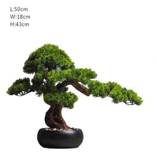 HCZKIUJ Bonsai Simulation Beauty Pine with Black Pot Arrangement Home Living Room Potted Plants Desktop Plant