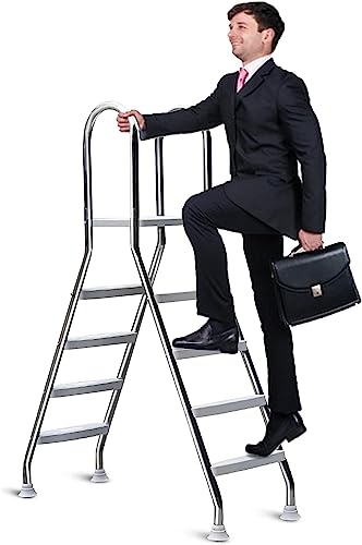 4 Steps Pool Ladder Load 500 Lb, Anti Slip Pool Step Ladder for Swimming Pools Above Ground, Thicken 304 Stainless Steel Pool Stairs