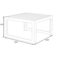 LeisureMod Chelsea Outdoor Patio 5-Piece Sectional Loveseat and Coffee Table Set with Cushions (Light Grey)