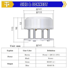 0~60m/s Ultrasonic Wind Speed Wind Direction Sensor Module with 7 Inch(RS485 Display Kit)