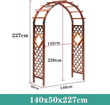 Wooden Garden Arbor Rose Archway Trellis for Climbing Plants Heavy Duty Wedding Arch Easy to Assemble(Brown,140cm/55.1inch)