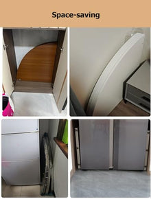 HAIXHX Brown 47.2-94.5 in Foldable Round Table Top Extender, Large Universal Circle Wooden Table Top, Replace Table Top, No Legs, Home or Commercial Use, Easy to Store(Diameter 86.6"/220cm)