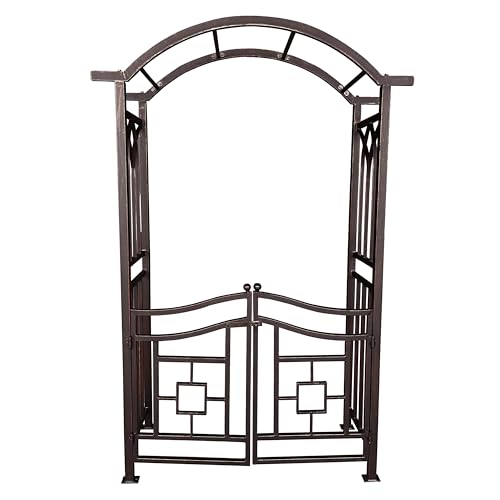 Oakland Living Bronze Aluminum Garden Arbor Arch with Gate