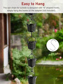 LZPHGB Heavy Duty Trench Drain Rain Chain, Durable Eaves Drainage System Alternative Downspout for Efficient Water Flow Management,Size_name-6m (19.7ft)