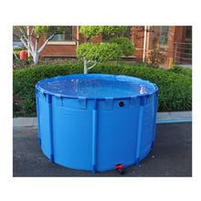 Pool Above Ground, Round Canvas Fish Pond with Plastic Bracket Outdoor Move Water Reservoir Fold PVC Aquarium Breeding Pond, Diameter X Height (Color : Blue, Size : 1.2x0.6m)