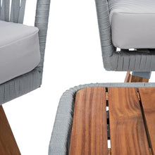 SAFAVIEH PAT7074A Outdoor Ransin Rope 4-Piece Seat Cushions and Pillows Included Patio Set
