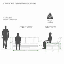 Cambridge Casual Haley Teak Wood Outdoor Sofa Daybed with Beige Cushion, 3-Seater Daybed with Removable Cover Cushion, 750 LBS, Sofa Daybed Perfect for Sunroom, Backyard, Poolside, or Porch