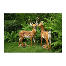 HOMDECORA Garden Decor Outdoor Statues Sika Deer Animal Sculpture Garden Crafts Decoration Lawn Statue Ornament Outdoor