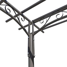 Brown Steel Garden Arch with Decorative Inlays Large Traditional Design for Climbing Plants and Outdoor Spaces