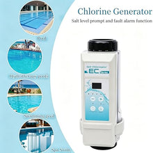 Salt Water Pool Chlorinator System, Pool Electrolytic Salt Chlorine Generator System, for Inground Pools Saltwater Pool System, LED Control Panel, Self Cleaning Function Up to 22,400 Gallons Pool