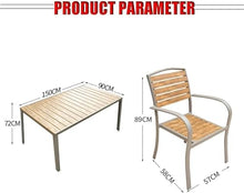 KUYBTU Patio Dining Set Outdoor Aluminum Patio Table and Chair Set - 7 Piece, Suitable for Garden/Courtyard, Chairs are Stackable for Storage, 150X90X72Cm