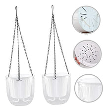 4 pcs Planters Hanging Garden Inch and Self Gray Fence for Chains Hooks Plants Resin Succulent Chain Plant Decorative Pots Round Containers Outdoor Indoor Basket (Whitex3pcs 16.5X15CMx3pcs)