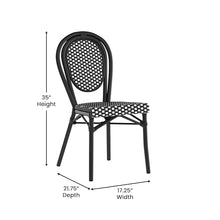 Flash Furniture PE Rattan Indoor/Outdoor Stack Chair, Black/White, 4-Pack