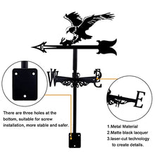 Weathervane in Garden & Outdoor Metal Weather Vane with Creative German Shepherd Go Fishing Bald Eagle Fighter Plane Shaped Weathercock Wind Direction Indicator (Style 5) (Style 4)