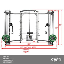 Valor Fitness BD-33BCCL Power Rack w/LAT Pull and Cable Crossover - Black