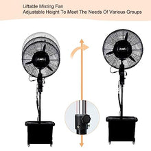 CUTPOIY Oscillating Misting Fan, 3 Speeds Pedestal Fan with Mist, Height Adjustable for Patio Backyard Workshop, Water Tank Cooling Fan