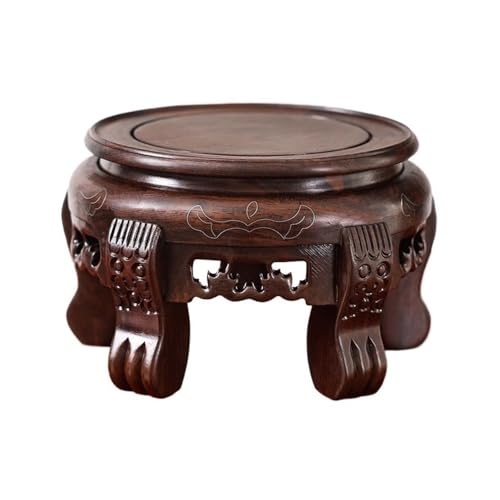 WOAITIANTIAN Vase Stand Round Ebony Base Decor Plant Stand Holder, Indoor Tall Bonsai Vase Pedestal(Large)