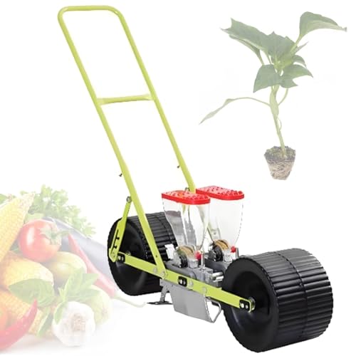 ZHIGUANYUN Manual Vegetable Seeder with Adjustable Spacing Between Plants and Rows, for Planting Leeks, Spinach, and Carrots 2ROW