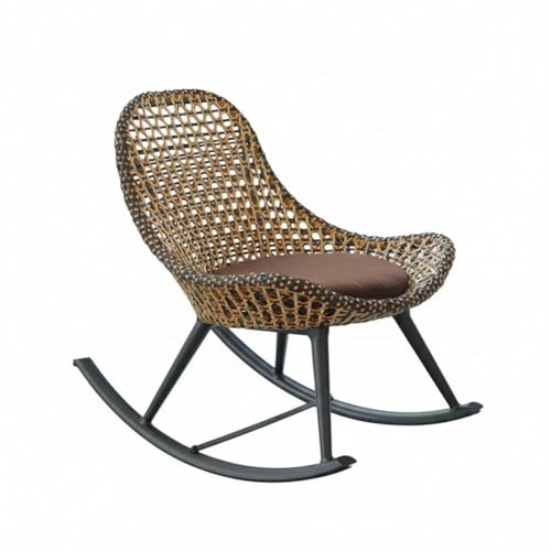 BCEFJZQXVKN Woven Rocking Chair with Soft Padding