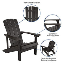 Flash Furniture Charlestown Indoor/Outdoor Faux Wood Adirondack Chairs, Weather-Resistant Polyresin Patio Adirondack Chairs, Set of 4, Navy