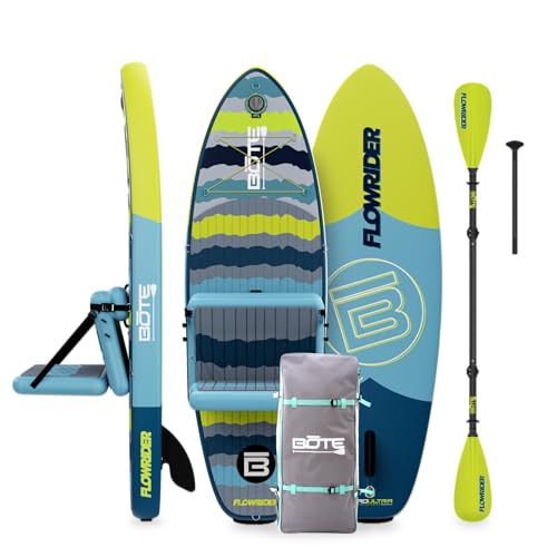 BOTE 8' FT Flow Rider Aero Inflatable Stand Up Paddle Board Hybrid Kayak Kit Native Rips