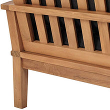 Modway Marina Outdoor Patio Teak Sofa in Natural Navy