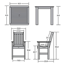 Highwood Sequoia Professional 5pc Square Counter Height Dining Set Black