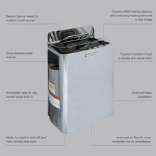 Harvia The Wall Electric Sauna Heater, Black, 240V, 6kW