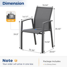 Wisteria Lane Aluminum Patio Chairs Set of 6 Dark Grey