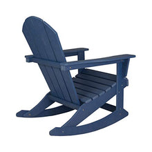 WO Home Furniture Patio Rocking Chair Set of 4 PCS Classic Outdoor HDPE UV Weather Resistant (Navy Blue)