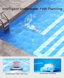 WZUOPG Automatic Swimming Pool Robot Cleaner, Wireless Swimming Pool Vacuum Cleaner, Dual Drive Motor, Floor Level Pool Self Stacking Swimming Pool Vacuum Cleaner