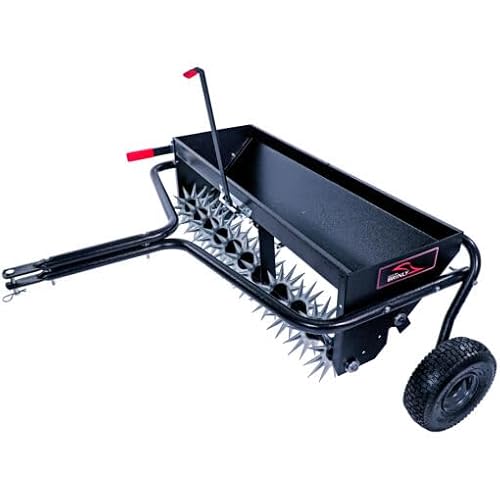 Brinly-Hardy 40 in. Tow-Behind Combination Aerator Spreader with 3-D Steel Tines and Pneumatic Tires AS2-40BH-G