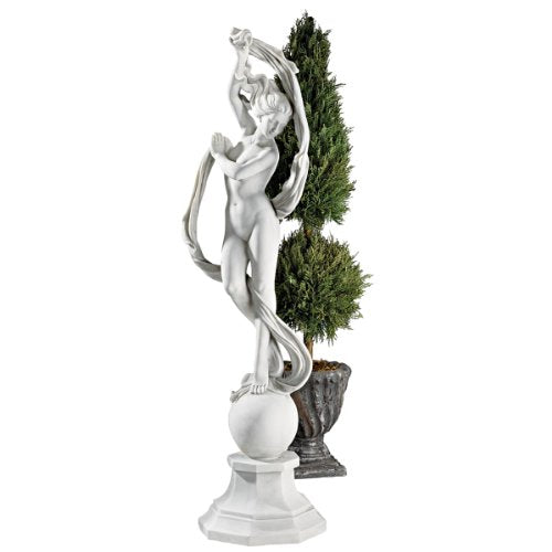 Design Toscano Aurora Roman Woman of Dawn Indoor/Outdoor Garden Statue, Gallery Size, 37 inches tall, Cast Stone Resin, Antique Stone Finish