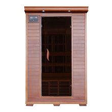 Blue Wave Radiant Saunas 2-Person Infrared Cedar Wood Sauna with Air Purifier, Chromotherapy Lighting, Music System, Carbon Heaters