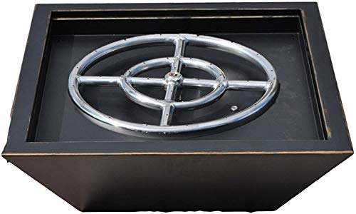 Custom Install Parts 18-Inch Rustic Black Square Fire Pit Bowl