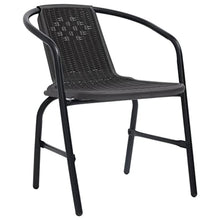 LMTYOENFG Outdoor Dining Chairs Set of 6, Stackable Patio Chairs with Black PE Rattan and Steel Frame, Modern Garden Seating for Backyard, Deck, and Porch, Assembly Required