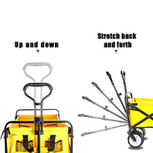 Collapsible Folding Outdoor Utility Wagon Heavy Duty Garden Cart Adjustable Handles and Double Fabric for Sping Picnic Beach