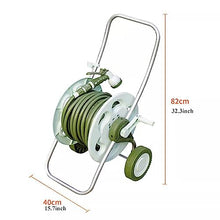 VIXARKO Heavy Duty Water Hose Holder, Garden Hose Reel Cart, Lightweight Portable Garden Cart with Wheels, Crank Handle, with 8 Function Hose Nozzle and 30M/100Ft 1/2'' Hose,Hose Bracket