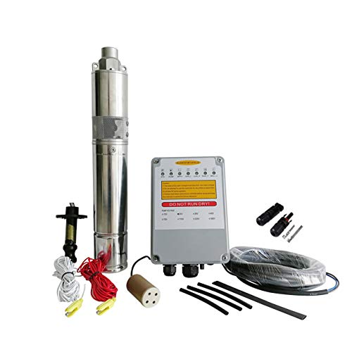 3-Year Warranty Solar Water Pump 48V 540W | 3" Stainless Steel 316 Deep Well Pump for Boreholes | Solar Kit with Controller | PWS JS3-2.1-120