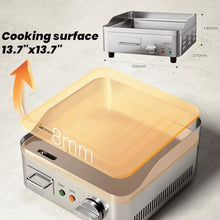 13.7" Electric Griddle, Commercial Electric Countertop Griddle Grill, Non-Stick Stainless Steel Flat Top Grills for Kitchen Restaurant