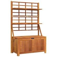 vidaXL Storage Box with Trellis 39"x19.7"x63" Solid Wood Acacia