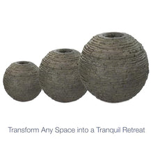Aquascape Stacked Slate Sphere Fountain, 18 Inch Diameter 46 cm, Lightweight Fiber-Resin Composite Decorative Water Feature, Includes Tubing for Easy Setup, 78358