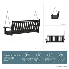 POLYWOOD GNS60BL Vineyard 60" Outdoor Swing, Black