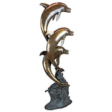 Design Toscano Triple Leaping Dolphins Cast Garden Statue Two Tone Bronze & Verdigris